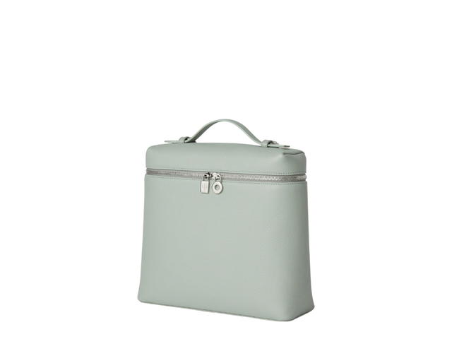 Loro Piana Loro Piana Extra Pocket Backpack L23.5 In Grained Calfskin With Silver Hardware Eucalyptus - view 2