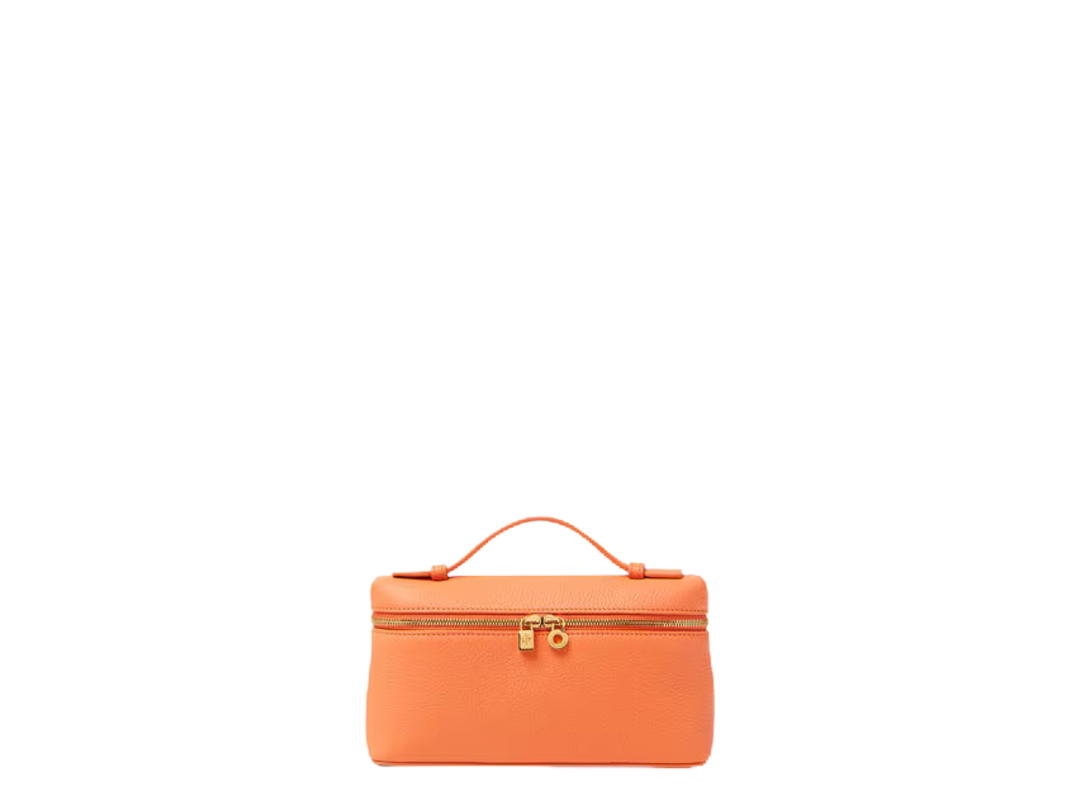 Loro Piana Loro Piana Extra Pocket L19 In Carrot Pie And Sun Gold Grained Calfskin With Gold Hardware