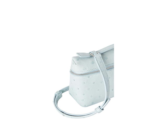 Loro Piana Loro Piana In Ostrich Leather With Antique Silver Metal Hardware Minty Breeze (W) - view 4