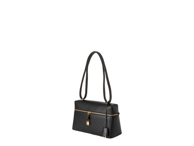 Loro Piana Loro Piana Extra Bag L27 In Ostrich Leather With Gold Hardware Black Sun Gold - view 2