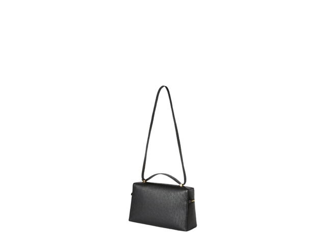Loro Piana Loro Piana Extra Bag L27 In Ostrich Leather With Gold Hardware Black Sun Gold - view 3