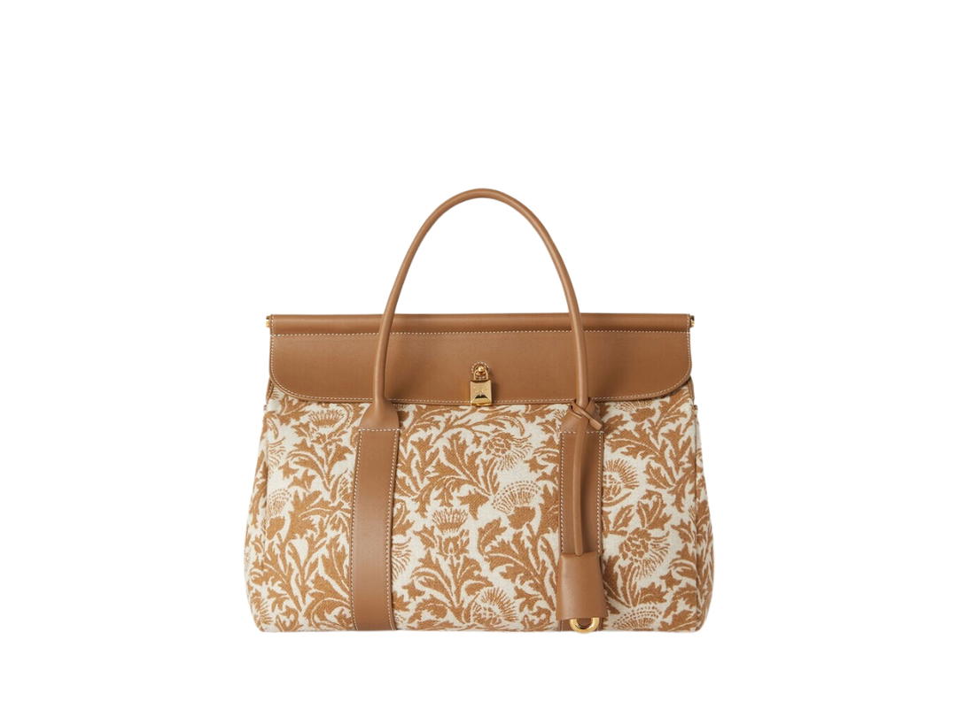 Loro Piana Loro Piana Loom Bag L32 Close up Cardo Golden Chestnut Sun Gold