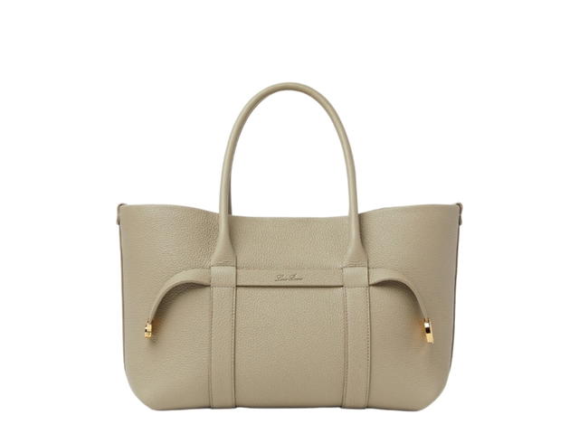 Loro Piana Loro Piana Ghiera Shopper Small In Calfskin With Gold Hardware Dried Taragon Sun Gold - view 1