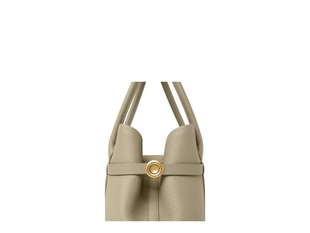Loro Piana Loro Piana Ghiera Shopper Small In Calfskin With Gold Hardware Dried Taragon Sun Gold - view 5