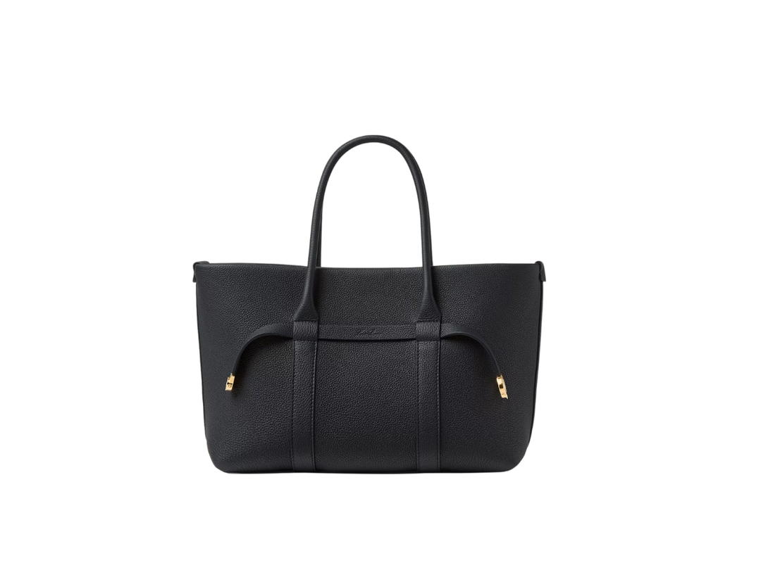 Loro Piana Loro Piana Ghiera Shopper Small In Calfskin With Gold Hardware Navy Blue Sun Gold
