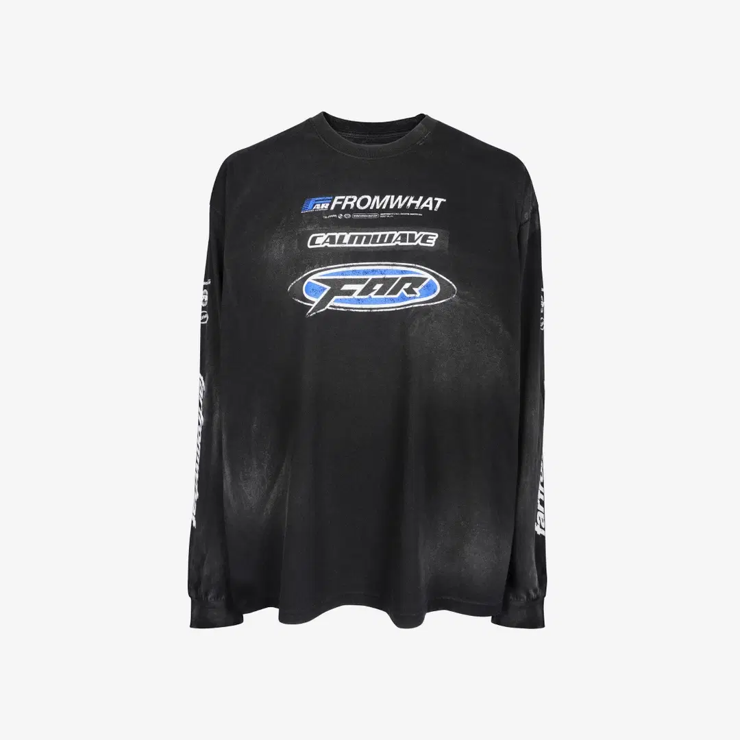 Farfromwhat Farfromwhat Far Washed Logo Long Sleeve T-Shirt Black