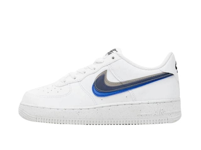 Nike Nike Air Force 1 Low Impact Next Nature Double Swoosh White Black Blue (GS) - view 2