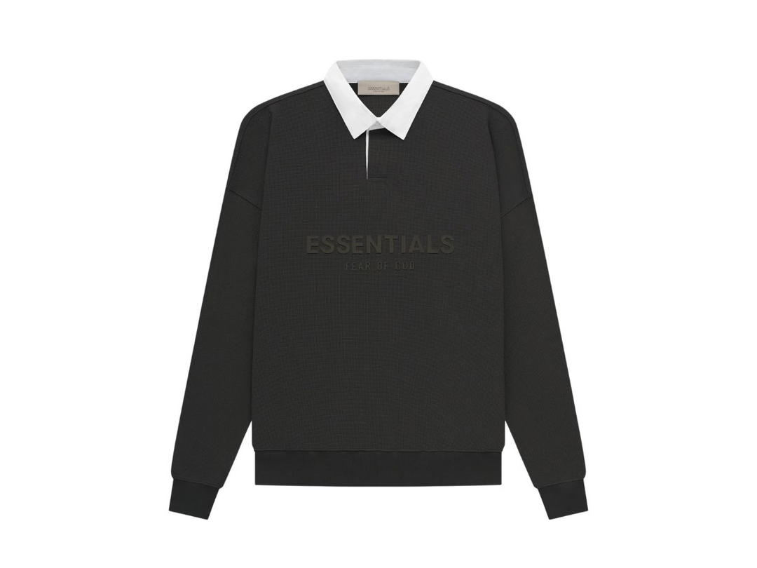 Fear of God Fear of God Essentials Waffle Henley Rugby Off-Black (SS23)