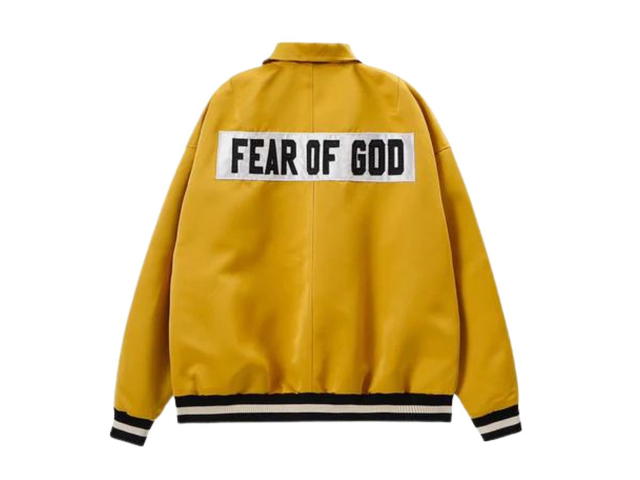 Fear of God Fear of God 5th Collection Satin Baseball Coaches Jacket Gold - view 2
