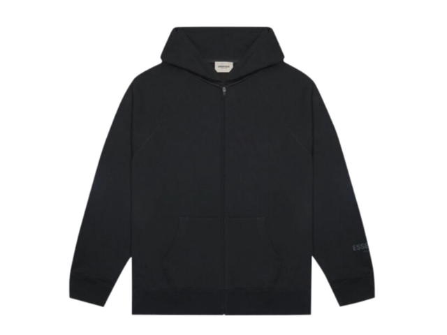 Fear of God Fear of God ESSENTIALS 3D Silicon Applique Full Zip Up Hoodie Dark Slate/Stretch Limo/Black - view 1