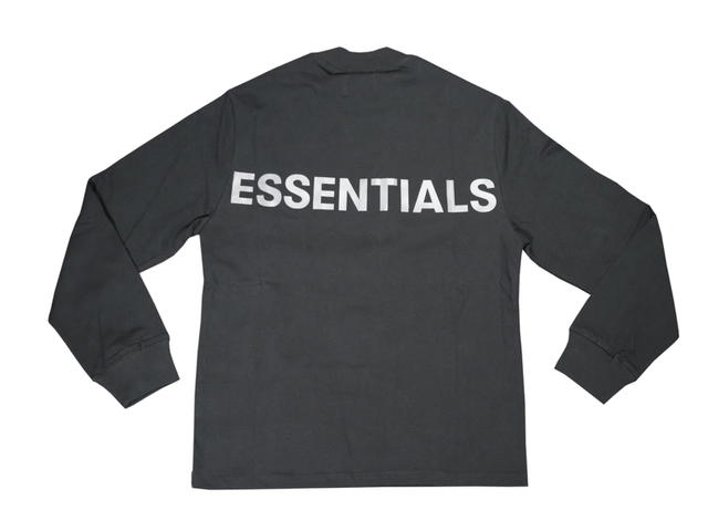 Fear of God Fear of God ESSENTIALS 3M Logo Long Sleeve Boxy T-Shirt Black/White - view 2