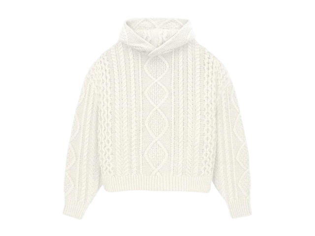 Fear of God Fear of God Essentials Cable Knit Hoodie Cloud Dancer (FW23) - view 1