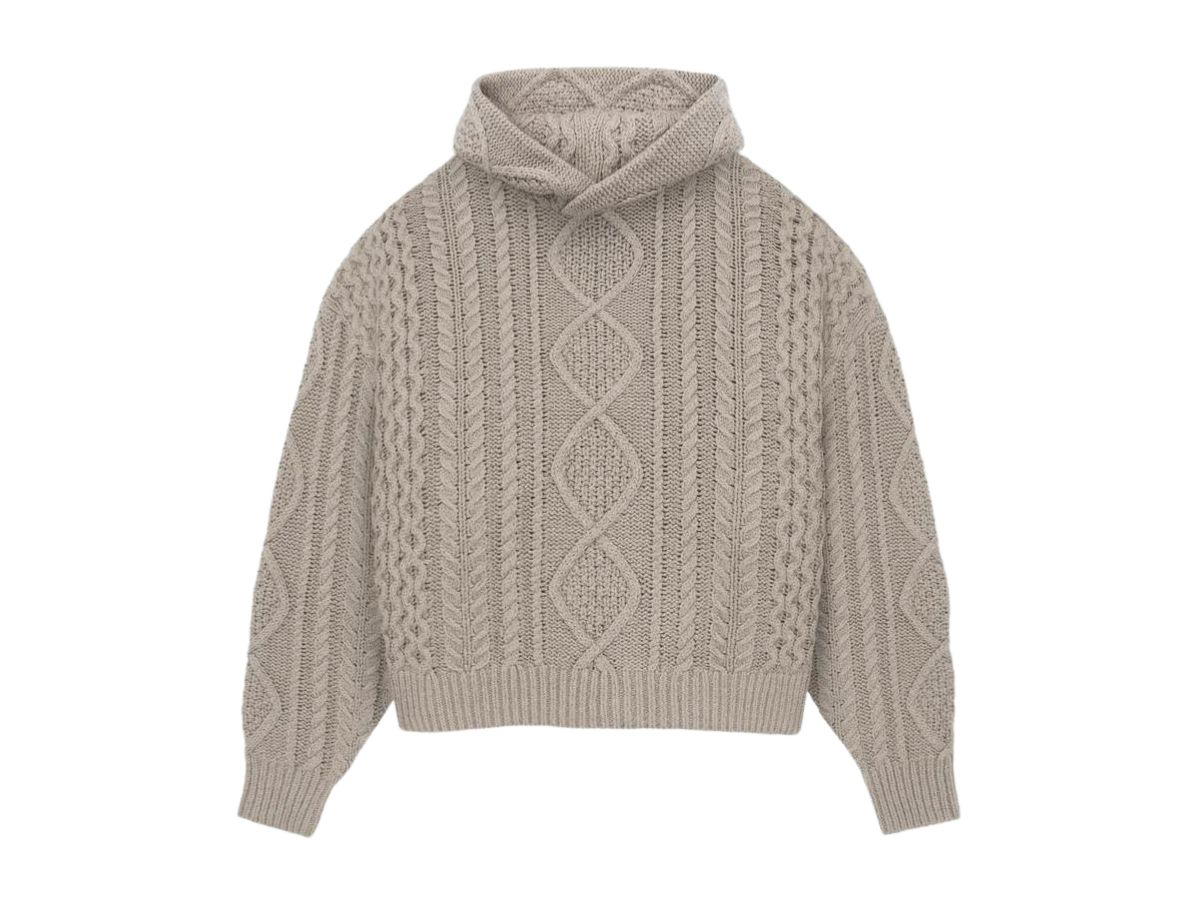 Fear of God Fear of God Essentials Cable Knit Hoodie Core Heather (FW23)
