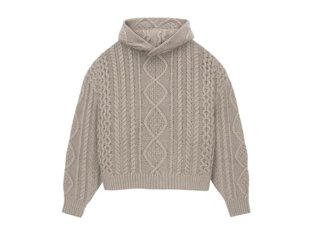 Fear of God Fear of God Essentials Cable Knit Hoodie Core Heather (FW23) - view 1