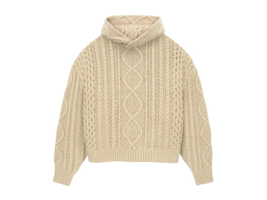 Fear of God Fear of God Essentials Cable Knit Hoodie Gold Heather (FW23)