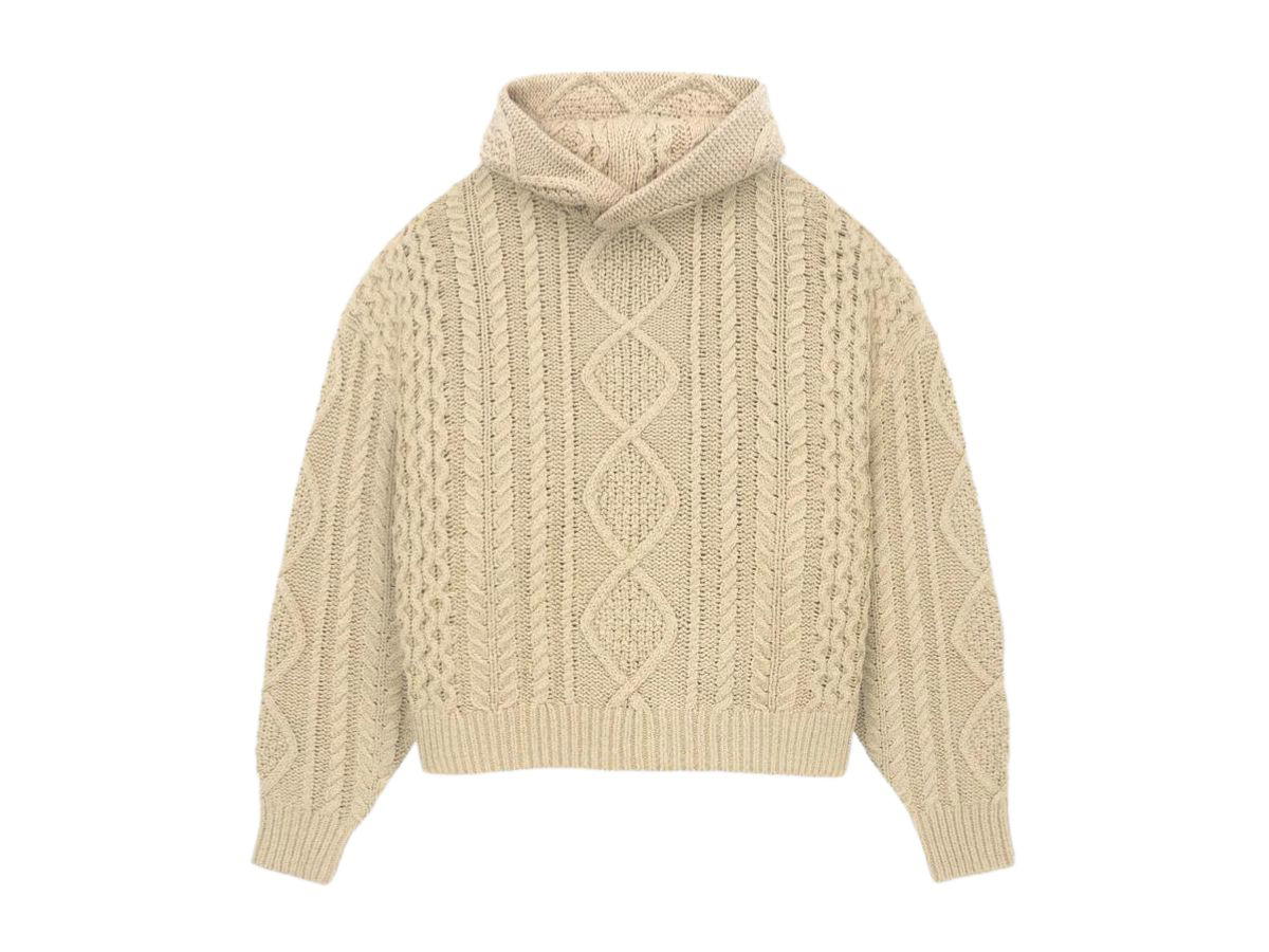 Fear of God Fear of God Essentials Cable Knit Hoodie Gold Heather (FW23)