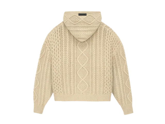 Fear of God Fear of God Essentials Cable Knit Hoodie Gold Heather (FW23) - view 2