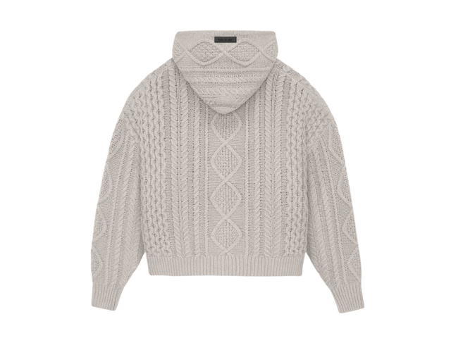 Fear of God Fear of God Essentials Cable Knit Hoodie Silver Cloud (FW23) - view 2