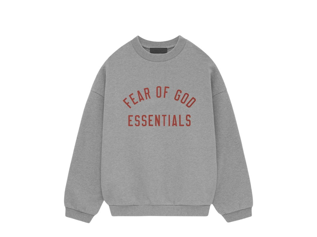 Fear of God Fear of God Essentials Fleece Crewneck Fear of God Essentials Screen Print Dark Heather (FW24)