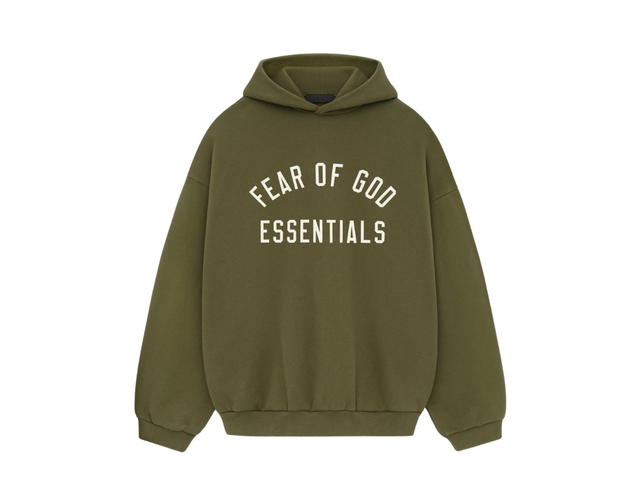 Fear of God Fear of God Essentials Fleece Hoodie Military (FW24) - view 1