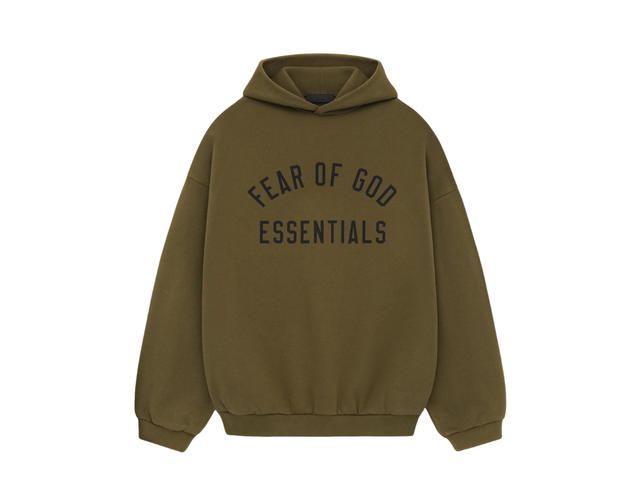 Fear of God Fear of God Essentials Fleece Hoodie Olive (FW24) - view 1