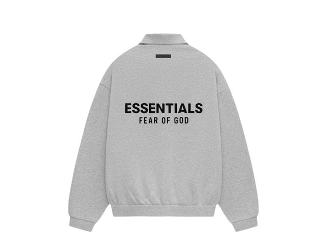 Fear of God Fear of God Essentials Fleece Polo Light Heather Gray - view 2