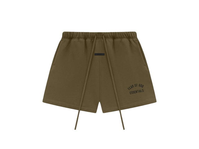 Fear of God Fear of God Essentials Fleece Soccer Short Olive (FW24) - view 1