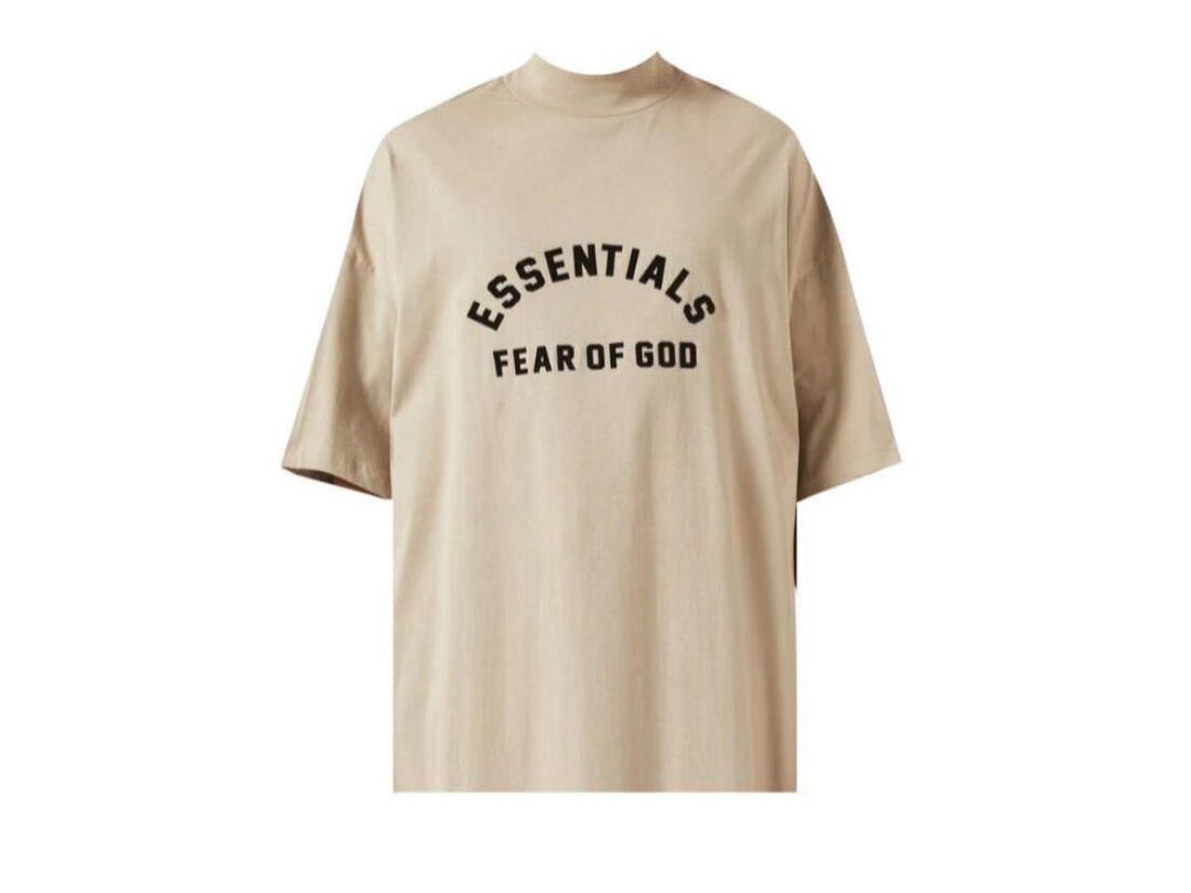 Fear of God Fear of God Essentials Flocked Logo Crewneck Tee Dusty Beige