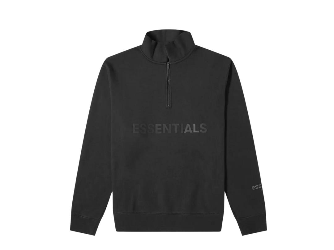 Fear of God Fear of God Essentials Front Logo Half Zip Sweat Black