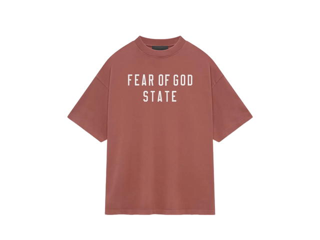 Fear of God Fear of God Essentials Heavy Crewneck Tee Crimson (FW24) - view 1