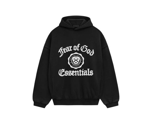 Fear of God Fear of God Essentials Heavy Fleece Vintage Shrunken Hoodie Black - view 1