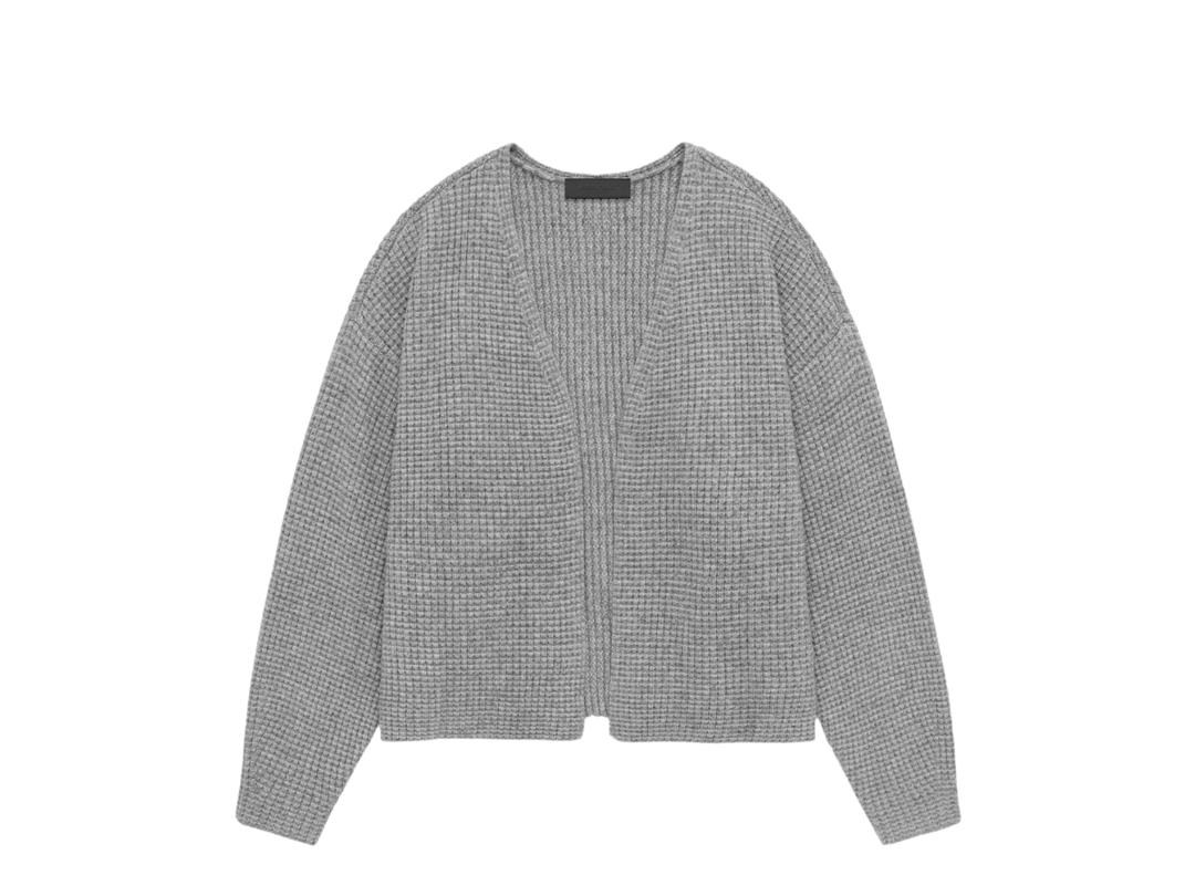 Fear of God Fear of God Essentials Heavy Waffle Cardigan Dark Heather (FW24)
