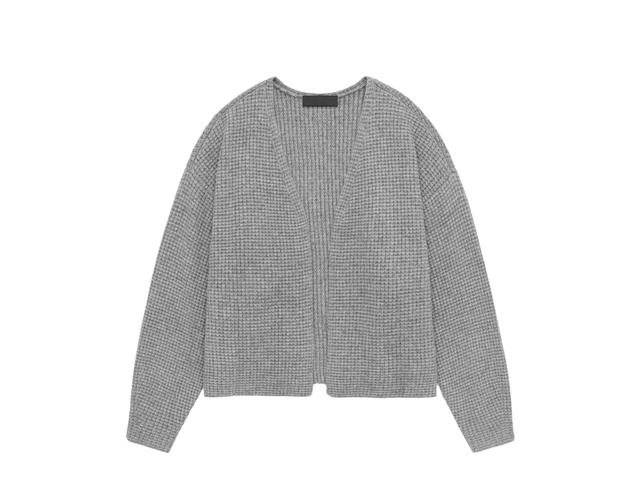 Fear of God Fear of God Essentials Heavy Waffle Cardigan Dark Heather (FW24) - view 1
