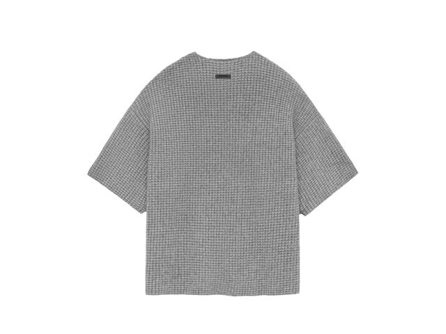 Fear of God Fear of God Essentials Heavy Waffle Short Sleeve Crewneck Sweater Dark Heather (FW24) - view 2