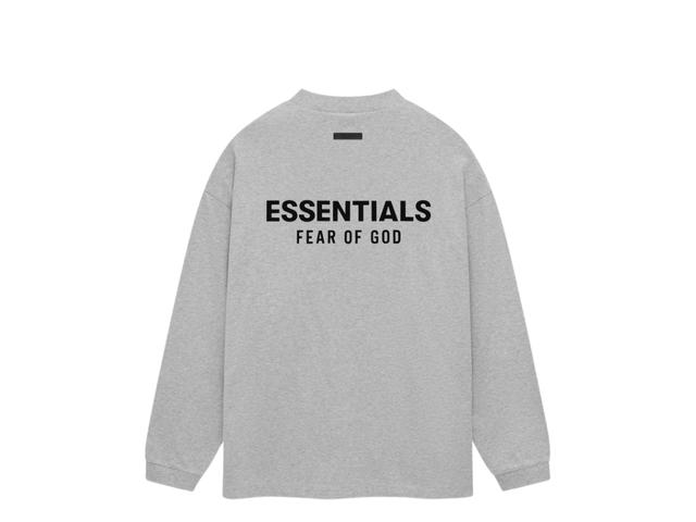 Fear of God Fear of God Essentials Jersey Long Sleeve T-Shirt Light Heather Grey (FW24) - view 1