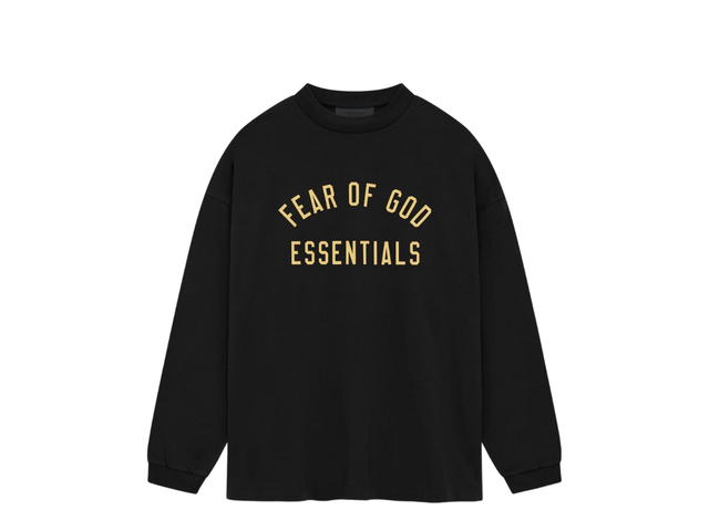 Fear of God Fear of God Essentials Jersey Long Sleeve Tee Black (FW24) - view 1