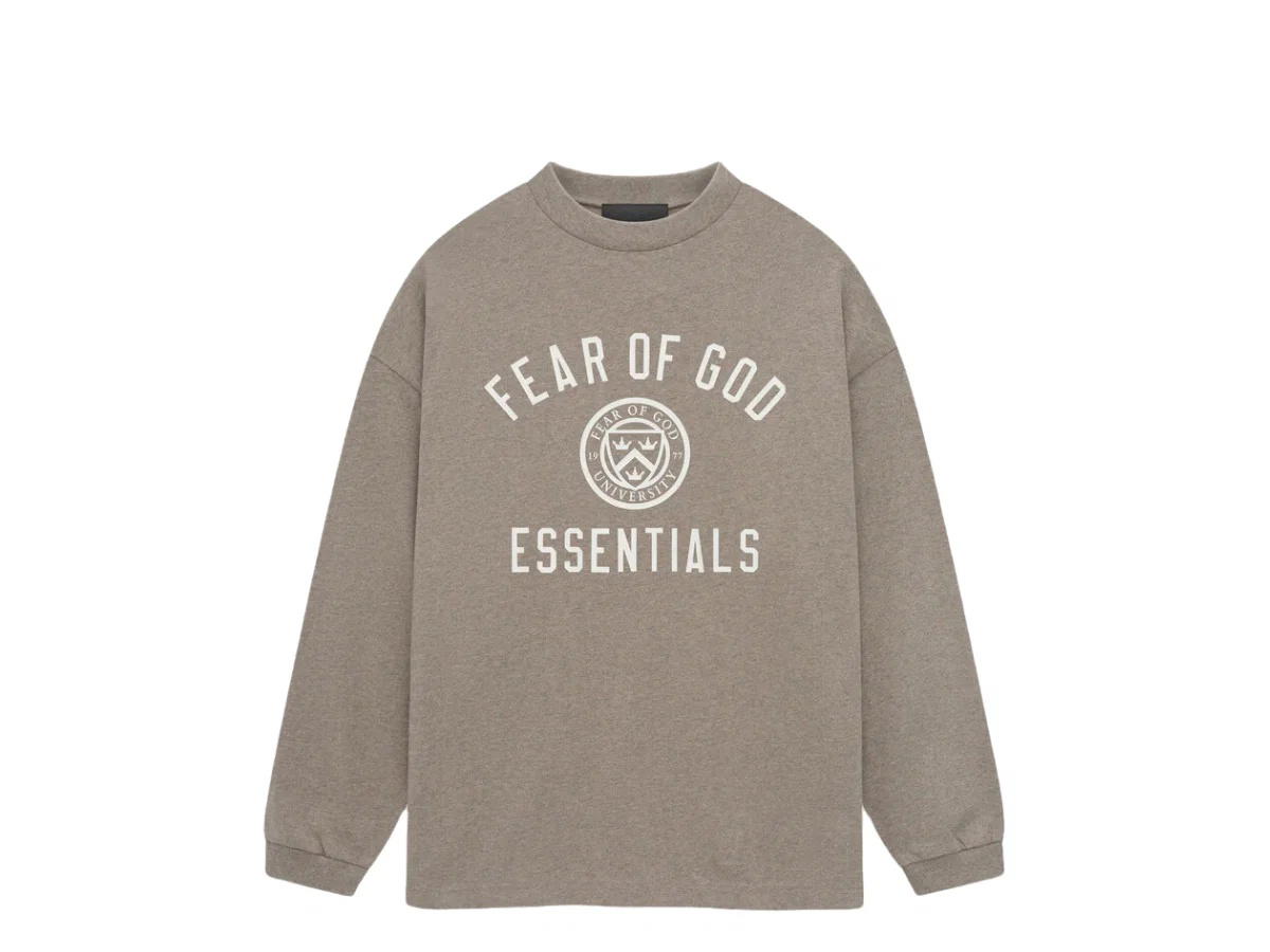Fear of God Fear of God Essentials Jersey Long Sleeve Tee Heather Grey (FW24)