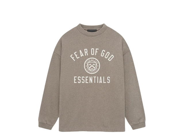 Fear of God Fear of God Essentials Jersey Long Sleeve Tee Heather Grey (FW24) - view 1