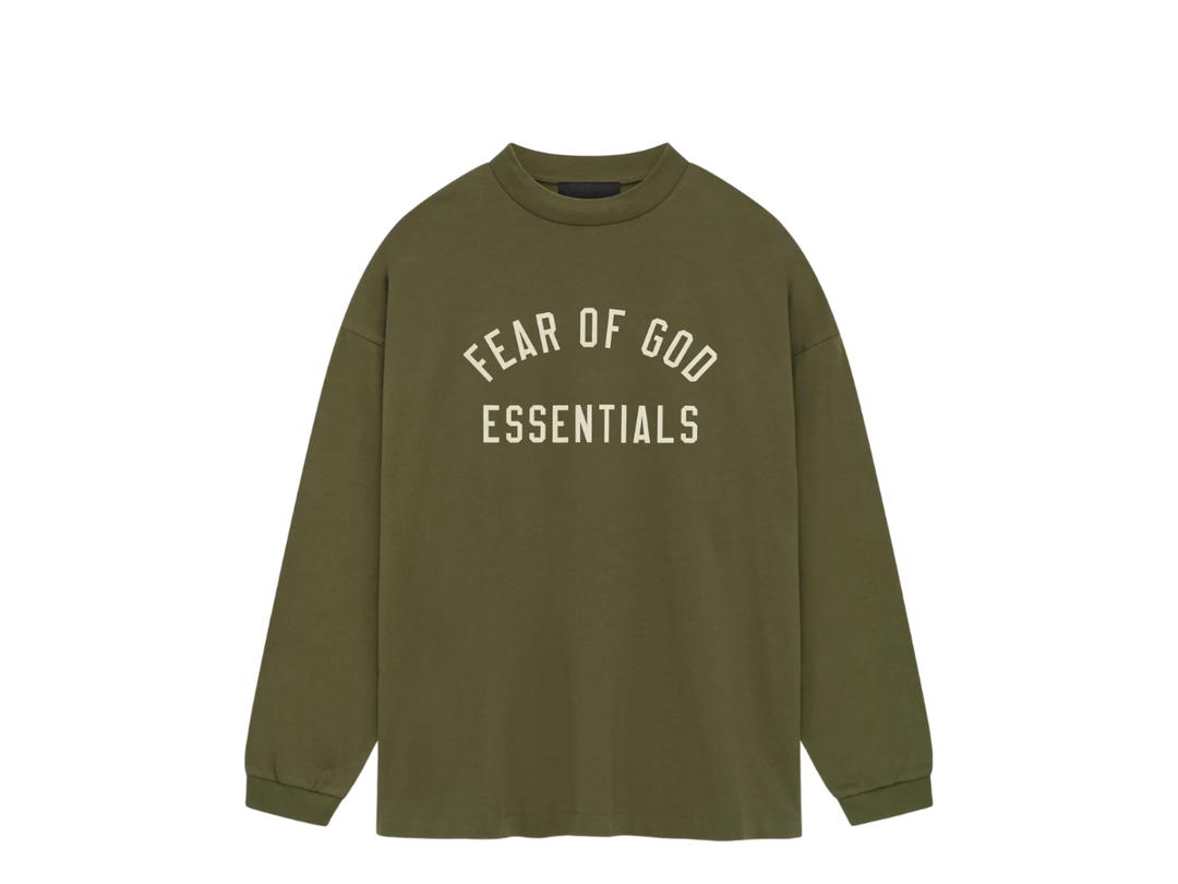 Fear of God Fear of God Essentials Jersey Long Sleeve Tee Military (FW24)
