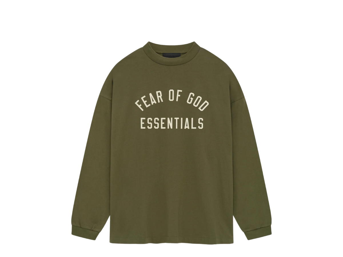 Fear of God Fear of God Essentials Jersey Long Sleeve Tee Military (FW24)