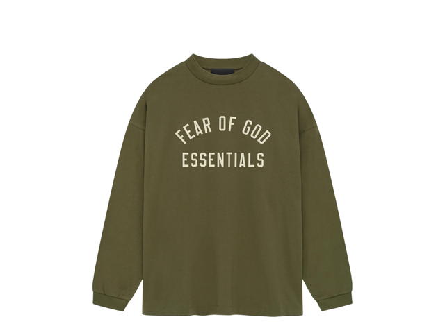 Fear of God Fear of God Essentials Jersey Long Sleeve Tee Military (FW24) - view 1
