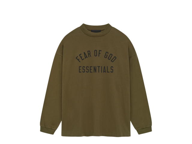 Fear of God Fear of God Essentials Jersey Long Sleeve Tee Olive (FW24) - view 1