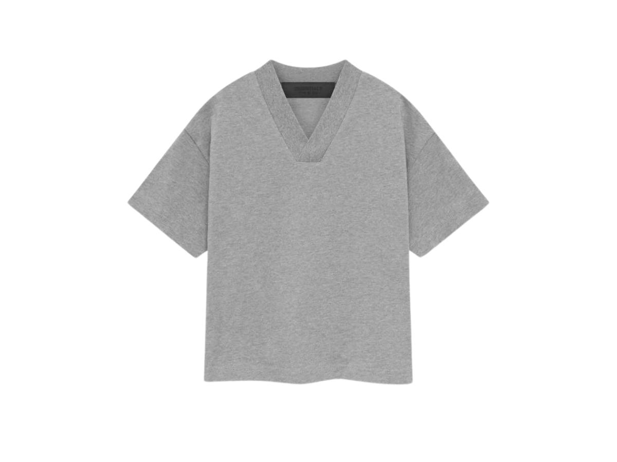 Fear of God Fear of God Essentials Kids V-Neck Tshirt Dark Heather Oatmeal (SP24)