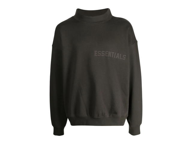 Fear of God Fear of God Essentials Logo Appliqué Mock-Neck Sweatshirt Off Black - view 1