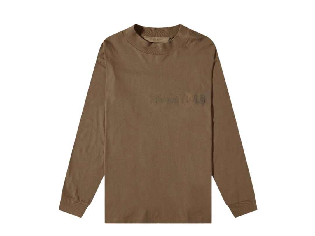 Fear of God Fear of God Essentials Long Sleeve Logo T-Shirt Wood