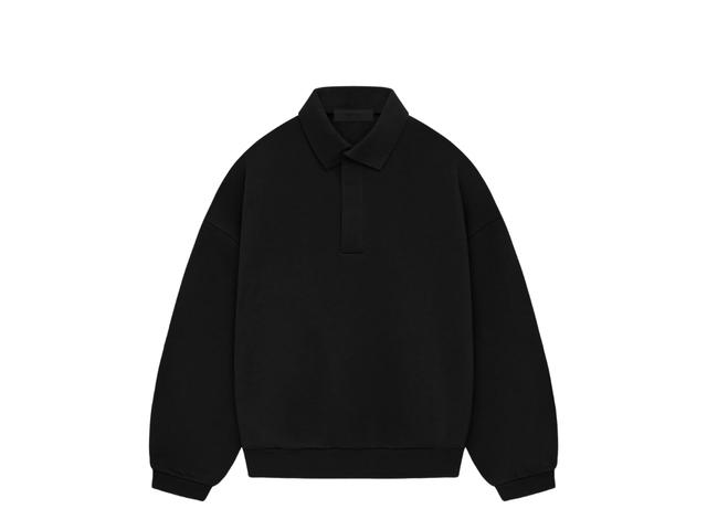 Fear of God Fear of God Essentials Longsleeve Polo Jet Black (SS24) - view 1