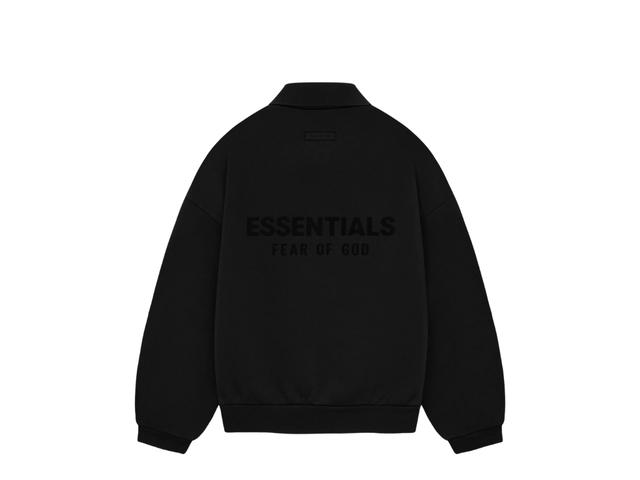 Fear of God Fear of God Essentials Longsleeve Polo Jet Black (SS24) - view 2