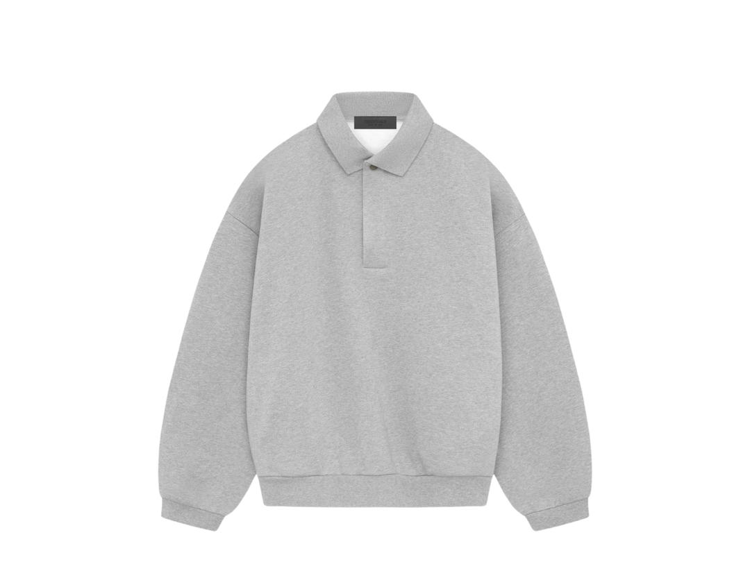 Fear of God Fear of God Essentials Longsleeve Polo Light Heather Grey (SS24)
