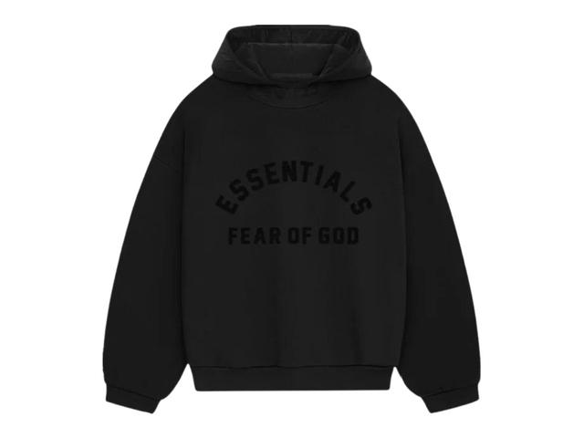 Fear of God Fear of God Essentials Nylon Fleece Hoodie All Jet Black (SS24) - view 1