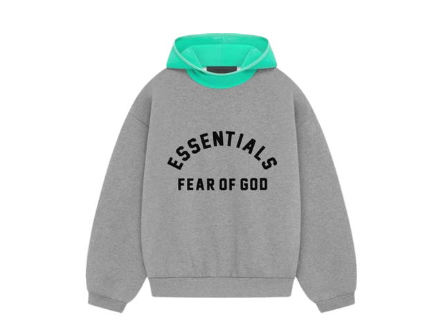 Fear of God Fear of God Essentials Nylon Fleece Hoodie Dark Heather Oatmeal-Mint Leaf - view 1